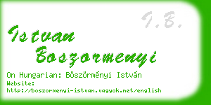 istvan boszormenyi business card