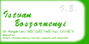 istvan boszormenyi business card